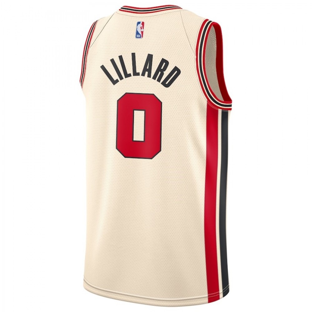 Men's Portland Trail Blazers Damian Lillard Cream 2019/20 Swingman Jersey - City Edition-Pro Kit Vault | Brand New 26/27 Sports Jerseys